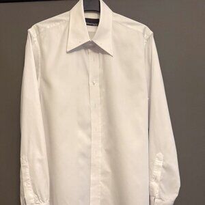 Men's Edward Sexton White Pin Collar Shirt with Button Cuffs